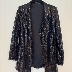 Express Black Sequin Blazer